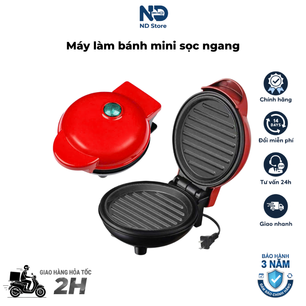 Máy Nướng Bánh Multi chức năng 2 Mặt - Lò Nướng Mini Donut, Crepes, Cupcake, Pizza, Waffle