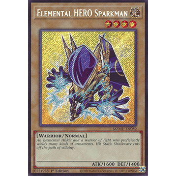 [Yugioh Funny Shop] 1 lá thẻ bài MZMU-EN059 Elemental HERO Sparkman SCR