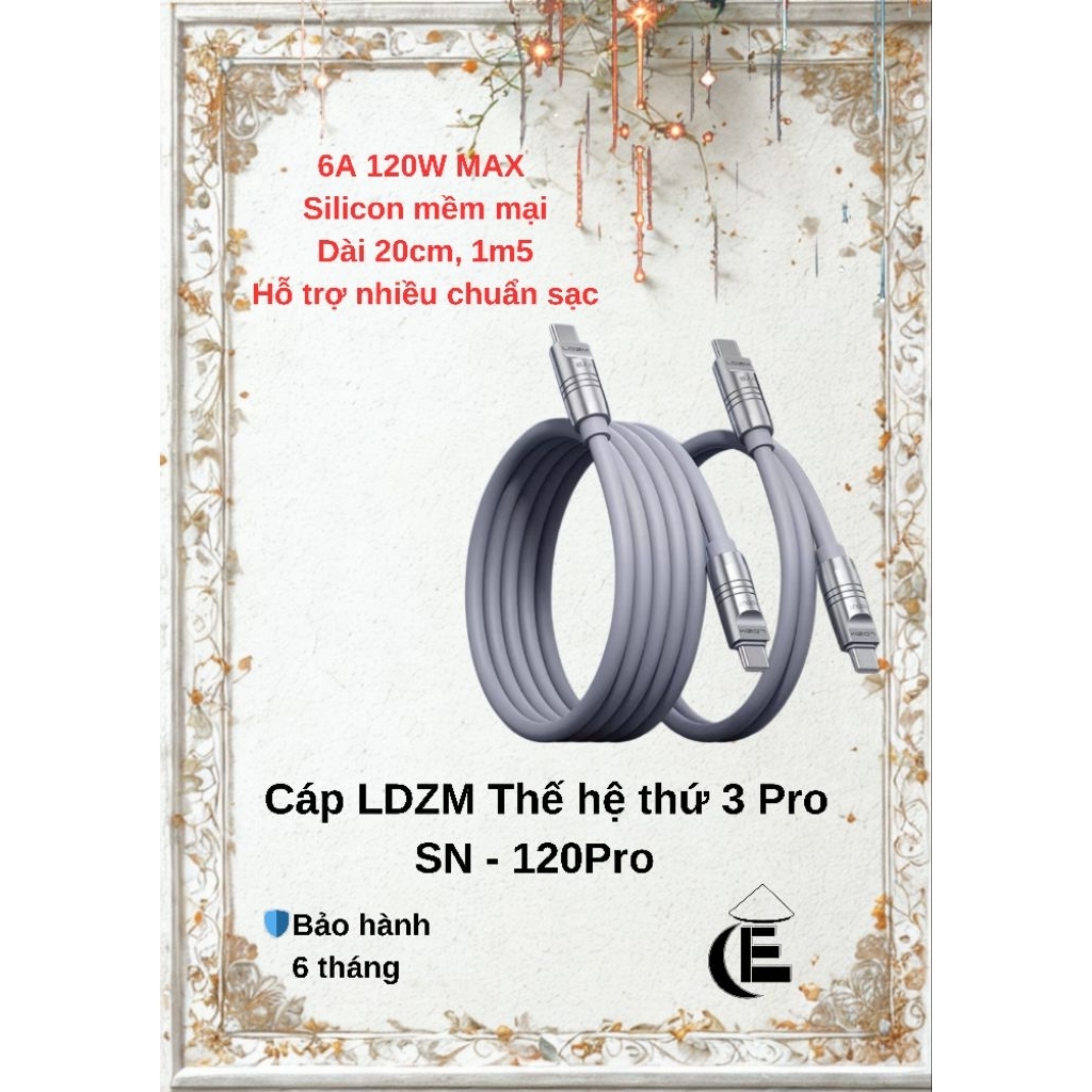 Cáp chuyển đổi giao thức LDZM thế hệ thứ ba Pro Super Flash Charge 120W PPS120W, Supervooc, Miturbo.