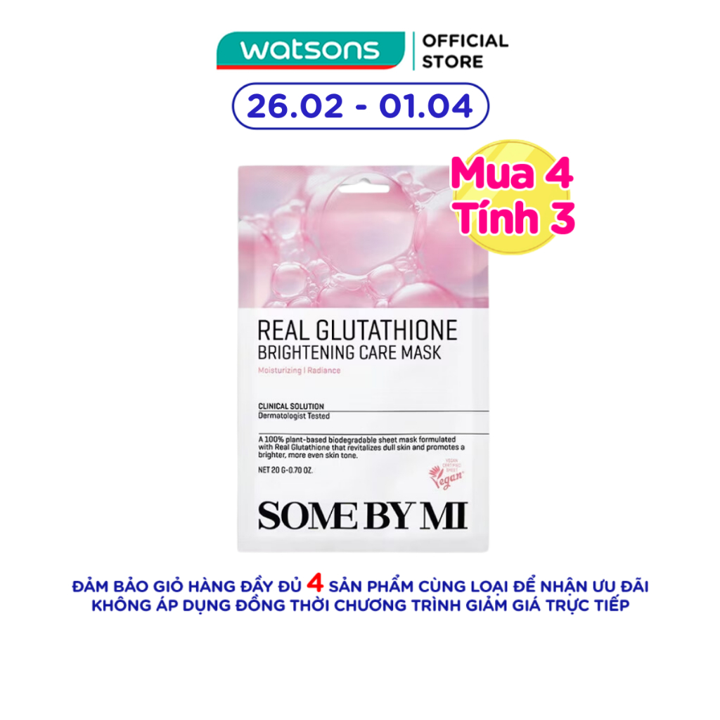 [Mã FMCGWA101 giảm 8% đơn 250K] Mặt Nạ Giấy Some By Mi Real Cải Thiện Sắc Tố Da Glutathione Brighten