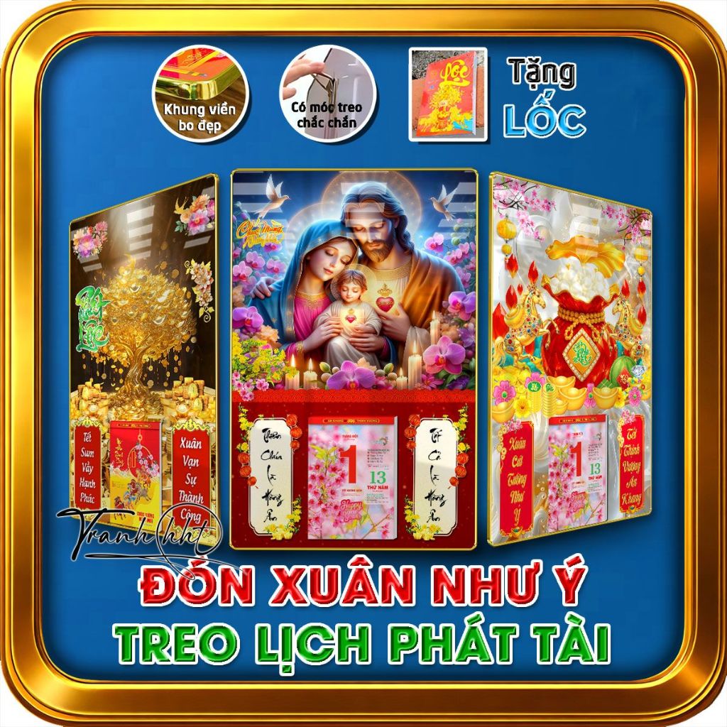 Lịch Bloc 3d tráng gương, Lịch Tết Nguyên Đán 2026 tráng gương treo tường –  Lịch ngựa vàng, Lịch Tà