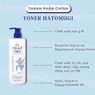 Toner nước hoa hồng Ý Dĩ Hatomugi nội địa Nhật Sakuko Chai 500ml