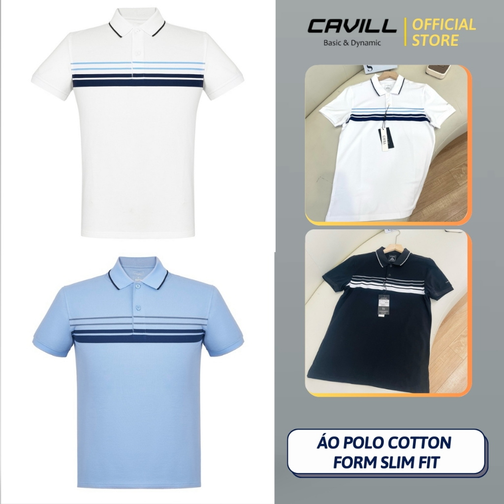 Áo Polo Nam CAVILL Cao Cấp Vải Cotton Cá Sấu, Form Slim Fit Sang Trọng, Không Bai Dão, Trẻ Trung, Mề
