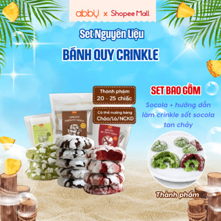[ABBY] Set làm bánh Crinkle Cookie Mix 5 Vị, sốt socola, matcha tan chảy - Thành phẩm 60 chiếc/set
