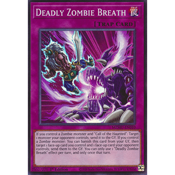 [Yugioh Funny Shop] 1 lá thẻ bài MZMU-EN010 Deadly Zombie Breath SUPER RARE