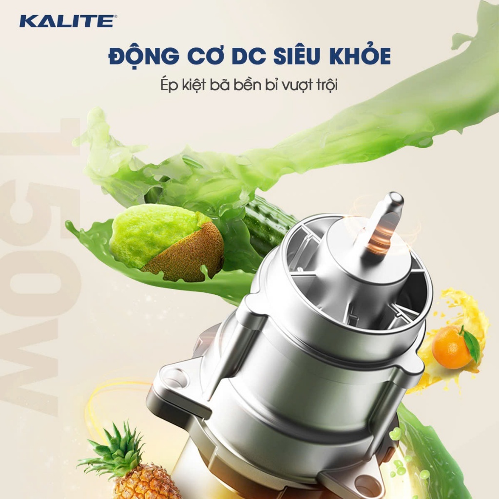 (Võ Hà Linh x Kalite)Máy ép chậm Kalite KSJ569 ép kiệt bã 99% không sinh nhiệt tích hợp làm kem, màn