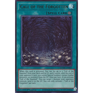 [Yugioh Funny Shop] 1 lá thẻ bài MZMU-EN007 Call of the Forgotten - ULTRA RARE