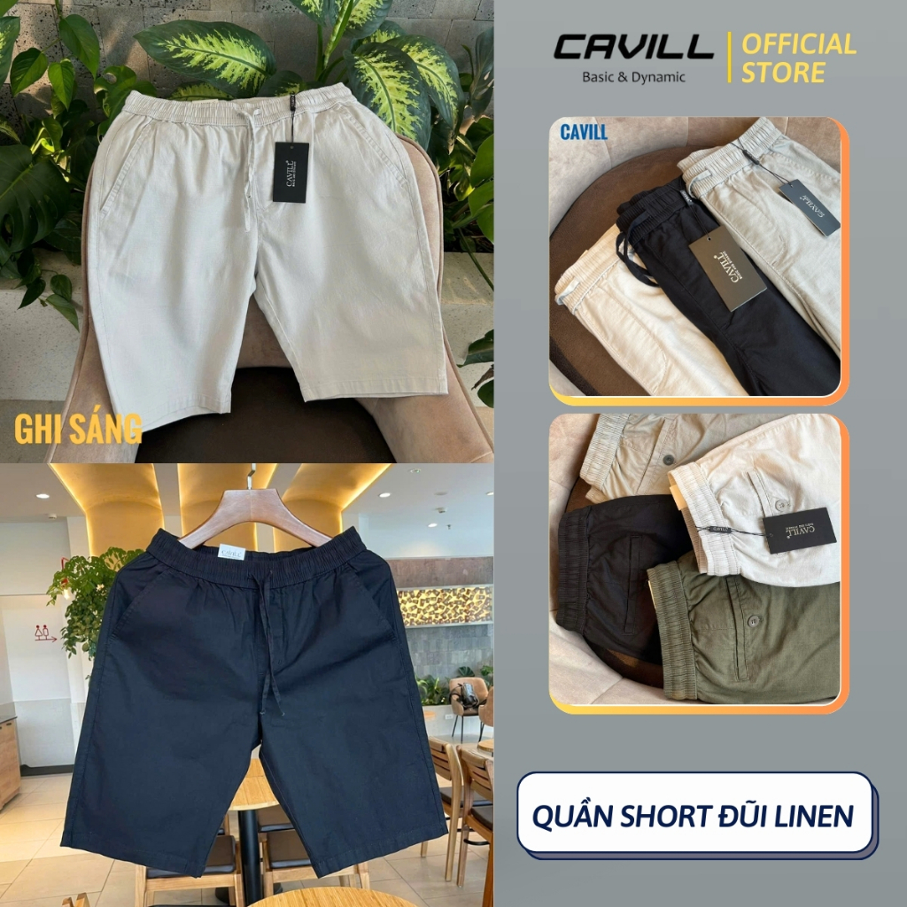 Quần Short Nam CAVILL. Quần Đũi Linen Cao Cấp, Vải Co Giãn, Nhẹ Thoáng Không Nhăn (Big Size đến 100k
