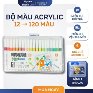 [Cào là có quà] Combo 12-120 Acrylic Marker 9053A Đa Năng – Bộ Màu Trang Trí Tết, Vẽ Hoa Mai , Decor Quà Tặng
