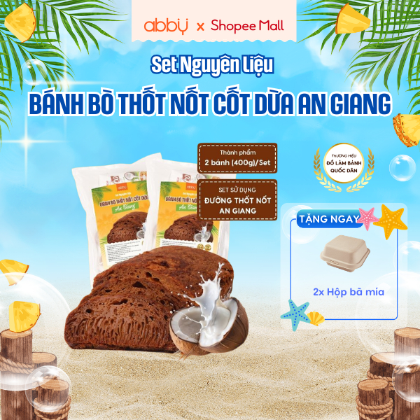 [ABBY] Set nguyên liệu làm bánh bò thốt nốt cốt dừa An Giang, thành phẩm 2 bánh 400g -Thơm béo, ngọt