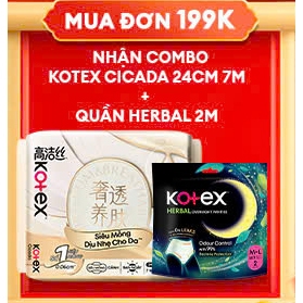 Băng Vệ Sinh Kotex Nhập Khẩu Cicada Siêu Mỏng Cánh 24cm 7 miếng