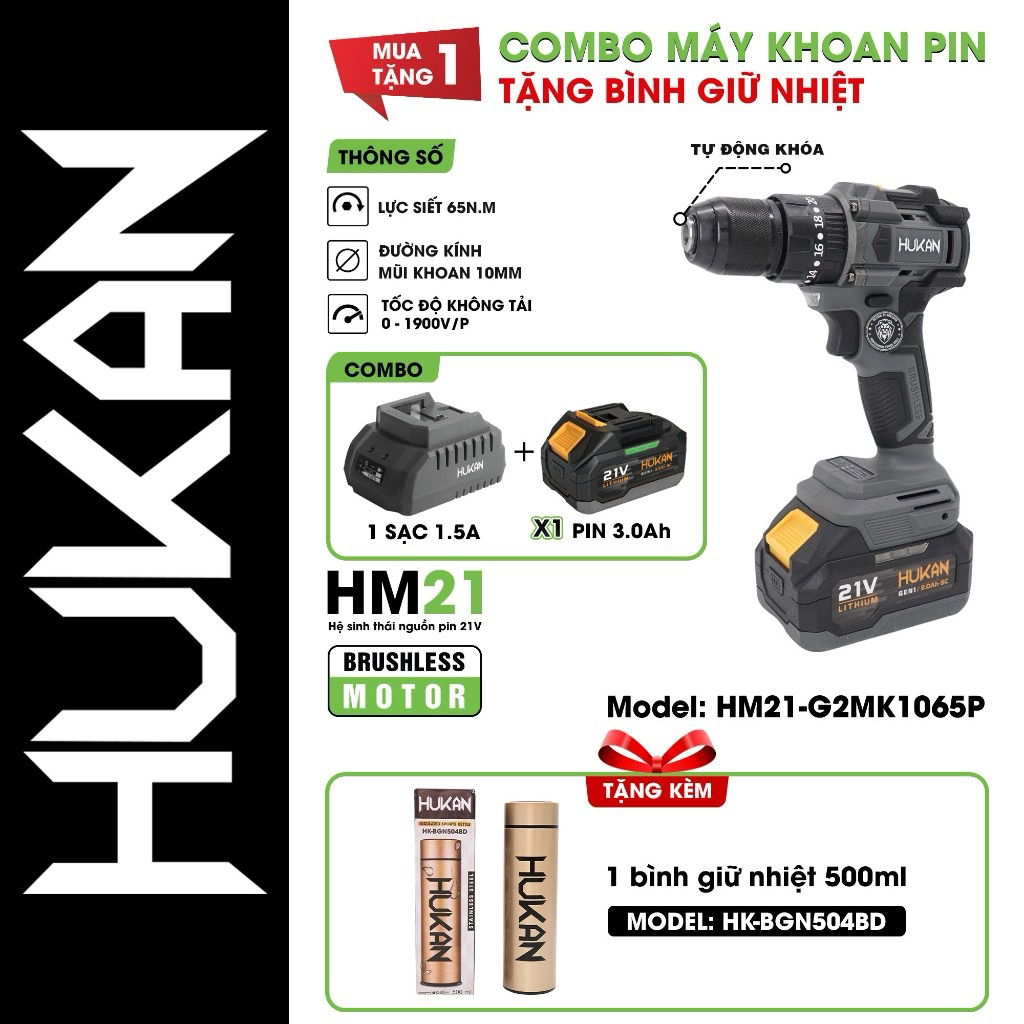 Bộ Khoan Pin HUKAN GEN 2