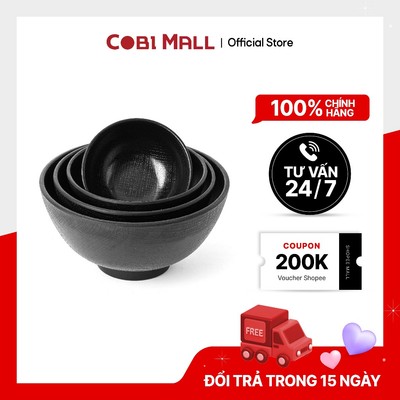 Tô Đen Yangge Nhựa Melamine 120*120*40mm Cao Cấp, Chịu Nhiệt Cao - Cobi Home