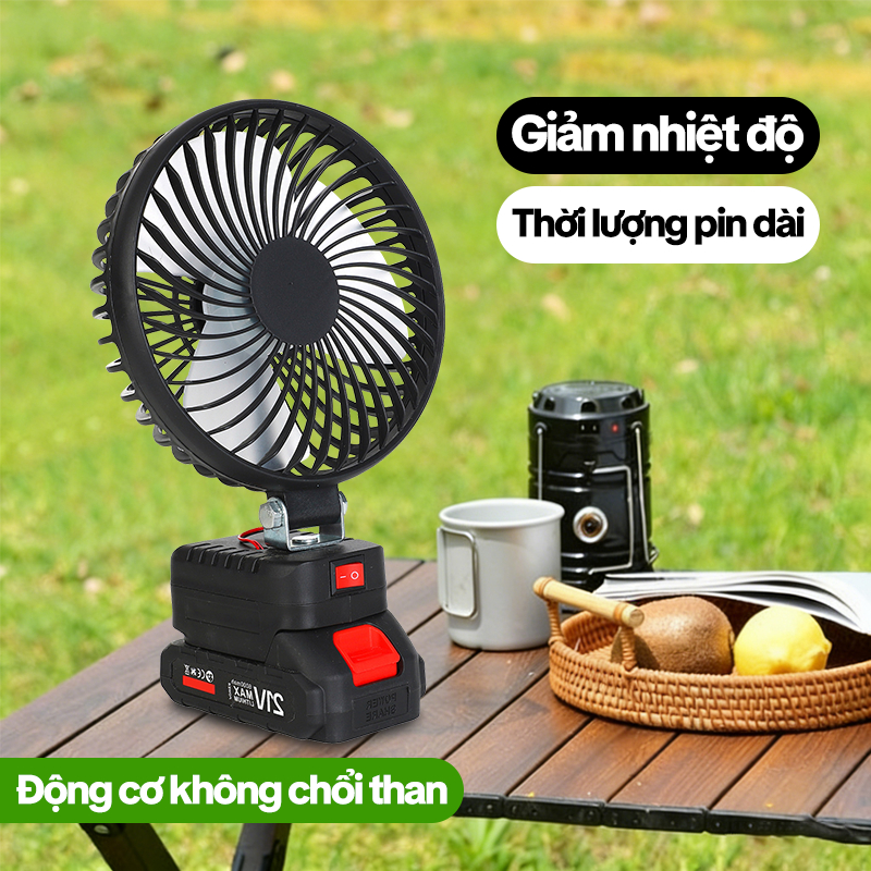 Quạt điện Không chổi than Quạt bàn mini 6inch Chân pin phổ thông 2 cấp tốc độ Độ ồn thấp,BH 12T,COD