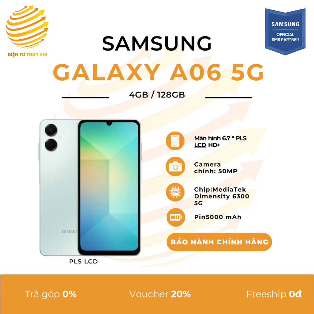 Điện thoại Samsung Galaxy A06 5G 4GB/128GB - Hàng Chính Hãng