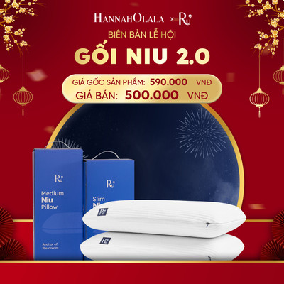 [Ru9 x HANNAH OLALA] Gối Niu Ru9 | Memory Foam Êm Ái Nâng Đỡ | Giảm Đau Mỏi Cổ Vai Gáy | Thoáng Khí Vượt Trội