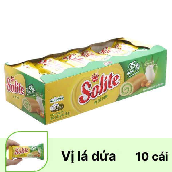 Bánh Solite cuộn kem hộp 180g (10 gói x 18g)