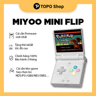 Máy chơi game Miyoo Mini Flip - Nhỏ gọn - Đi kèm thẻ 64GB tốc độ cao, bao đựng, dây sạc
