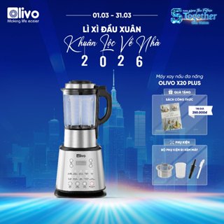 Máy Làm Sữa Hạt OLIVO X20 PLUS 1.75L – Có Tới 3 Chức Năng Nấu Sữa, Tạm Dừng Thông Minh - Nấu Sữa, Nấu Cháo