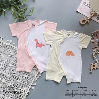 Body cộc tay fusi baby hai màu khủng long đáng yêu cho bé ( LS021 )