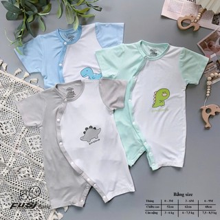 Body cộc tay fusi baby hai màu khủng long đáng yêu cho bé ( LS021 )