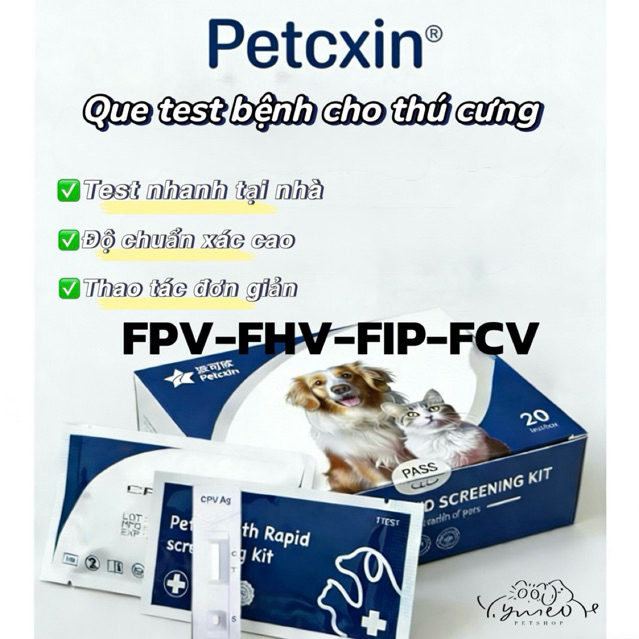 [Hỏa tốc] Bộ kit test Giảm bạch cầu (FPV), Herpes (FHV), viêm phúc mạc (FIP) ở Mèo