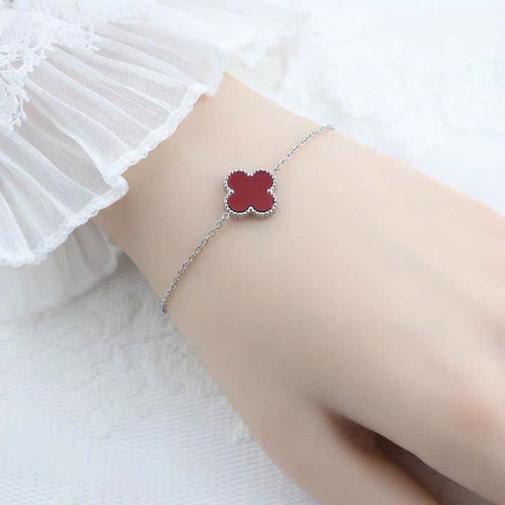 [August Accessories] Lắc tay titan cao cấp bản 1 cỏ bốn lá full màu by AG