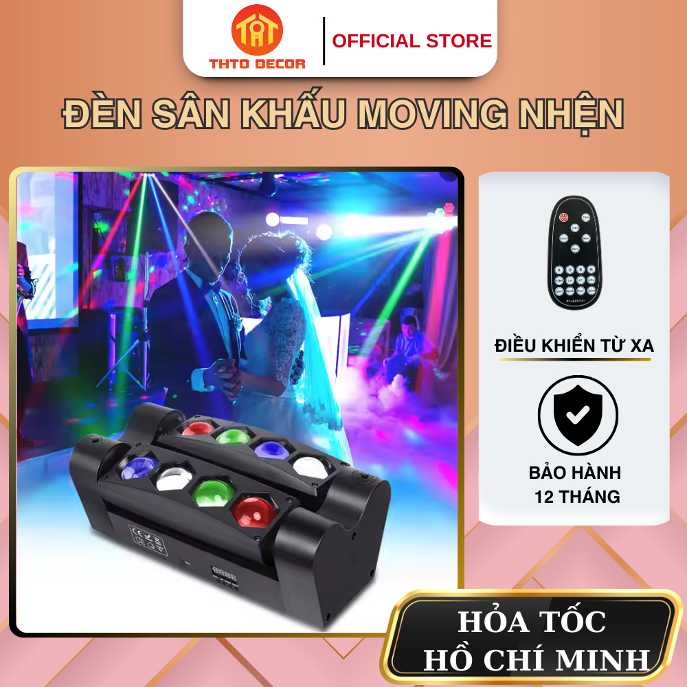 Đèn Sân Khấu Nhện THTO Decor đèn LED cảm biến âm thanh phù hợp không gian trong phòng đèn DJ quán ka