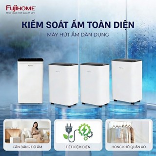 Máy hút ẩm 20-50m2 lọc không khí HEPA FUJIHOME Nhập Khẩu kết nối Wifi phòng khách, phòng ngủ độ ồn thấp tiết kiệm điện