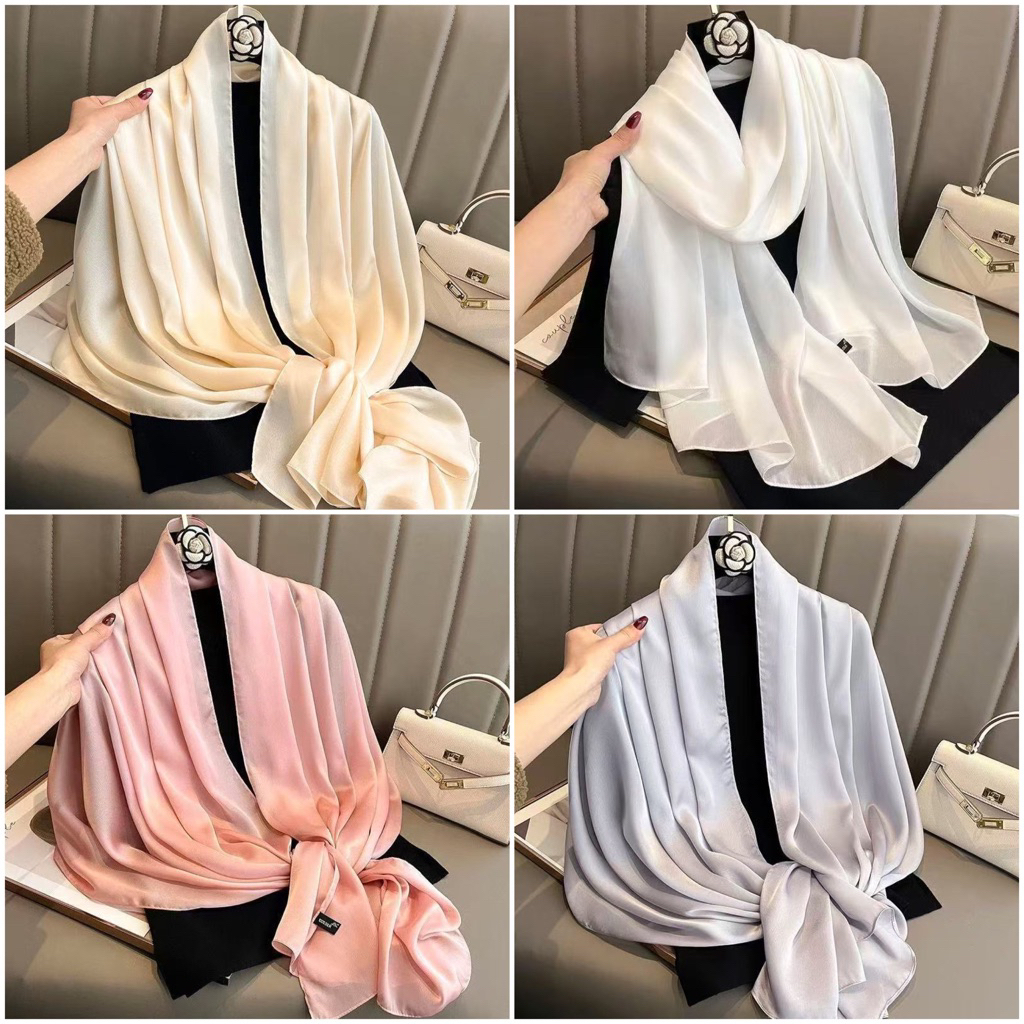 Khăn lụa quàng cổ,khăn lụa bản trơn size 180x90cm