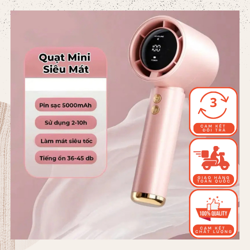 Quạt Mini Cầm Tay M2 5000mah Di Động Có Thể Sạc Gió Mạnh 100 Tốc Độ Turbo Phản Lực