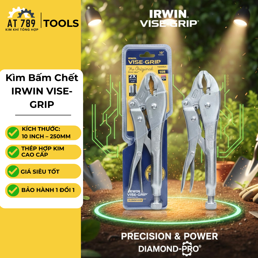 Kìm Bấm Chết IRWIN VISE-GRIP 10 Inch 250mm – Kìm Chết Crossman RUR Bọc Cao Su Cao Cấp Bền Đẹp