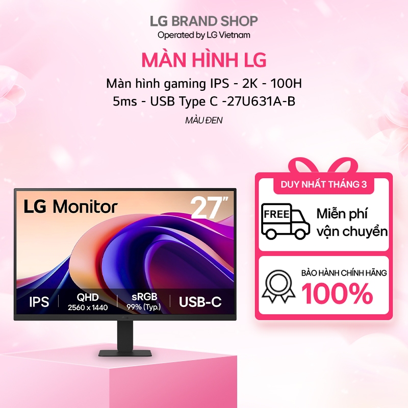 [Chỉ giao miền Nam] 27U631A-B- Màn hình gaming IPS - 2K - 100Hz - 5ms - USB Type C | BigBuy360 - bigbuy360.vn