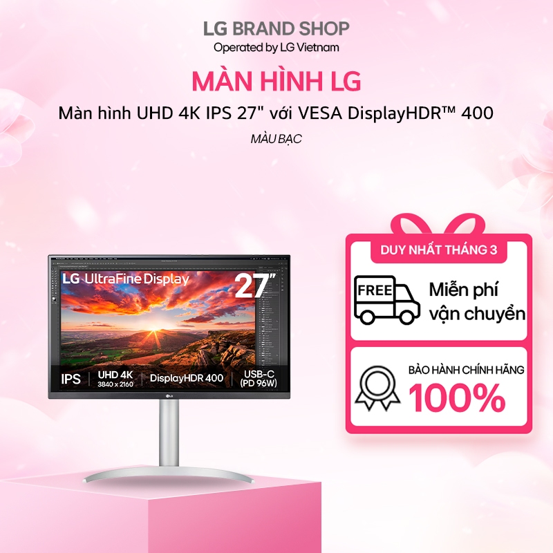 [Chỉ giao miền Bắc/Trung] 27UP850K-W.ATV- Màn hình UHD 4K IPS 27" với VESA DisplayHDR™ 400 | BigBuy360 - bigbuy360.vn