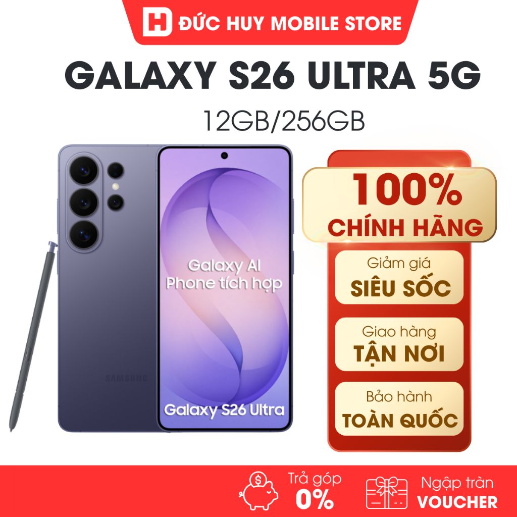 { Kích T6 - Full VAT } Điện Thoại Samsung Galaxy S26 Ultra 5G 12GB/256GB Chính Hãng | BigBuy360 - bigbuy360.vn