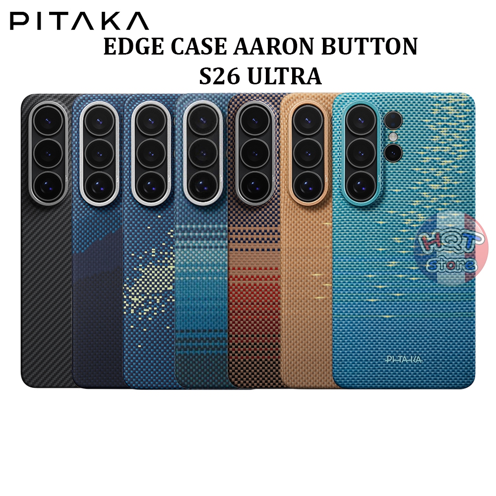Ốp Lưng Carbon PITAKA Edge Case (Aaron Button) cho S26 Ultra | Aramid Cao Cấp | Siêu Mỏng Nhẹ