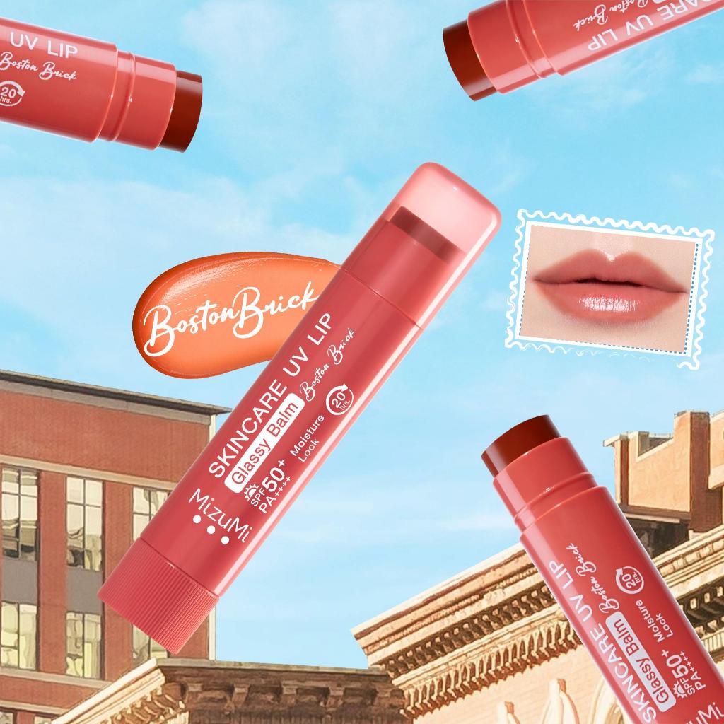 [GIFT] Son Dưỡng Môi Chống Nắng MizuMi Skincare UV Lip Glassy Balm Boston Brick 3.5g