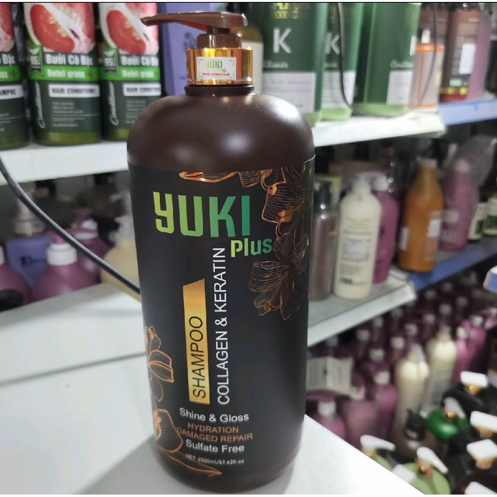 Dầu gội Yuki (Plus) collagen Keratin, hương thơm nước hoa, 2000ml/1 chai