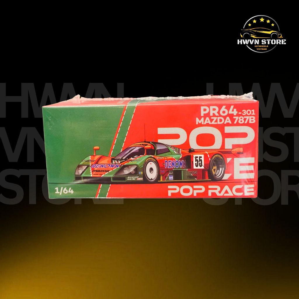 Xe mô hình Poprace Mazda 787B màu cam (PR640301-BOX)