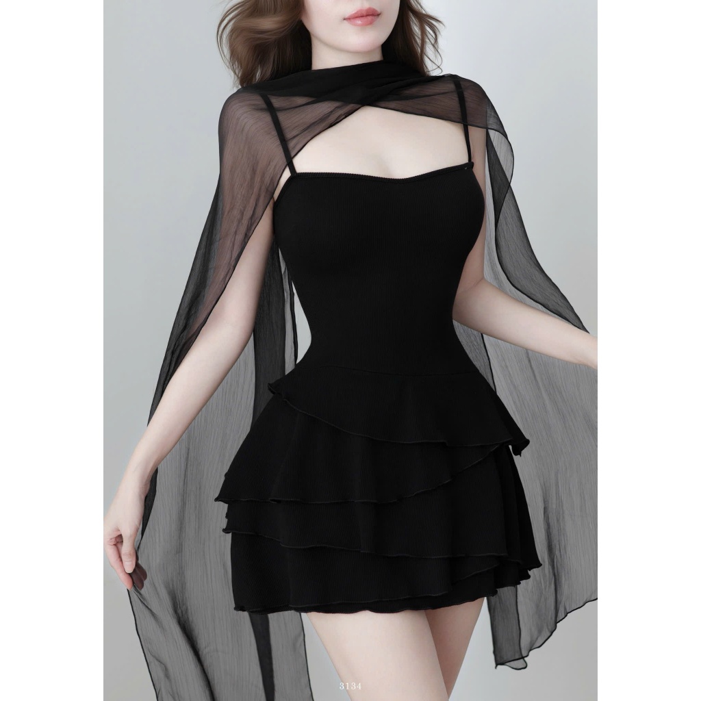 TADstore - Davie Dress đầm dây kèm choàng