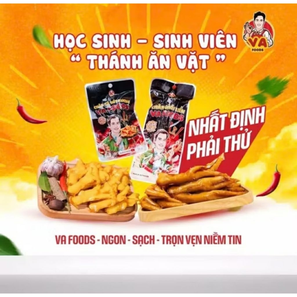 [tặng 1 chân gà VA)Combo 20 gói chân gà VA FOOD. Chân gà VIỆT ANH FOOD