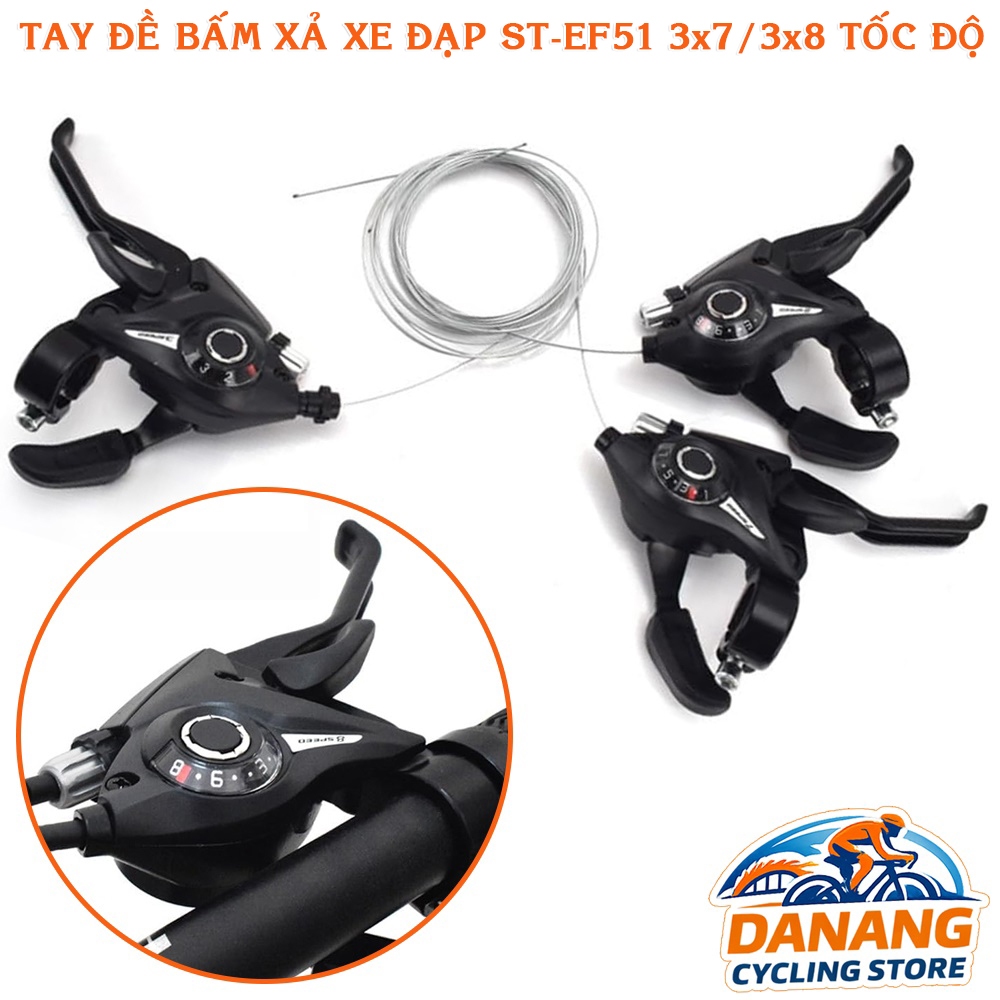 Tay Đề Bấm Xả Phanh Tích Hợp Xe Đạp ST EF51 3x7 / 3×8 Tốc Độ - Cho MTB / Touring