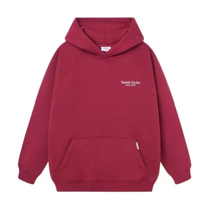 [PASS] Áo hoddie Teelab chính hãng chất nỉ bông màu đỏ (Ảnh thật shop chụp)