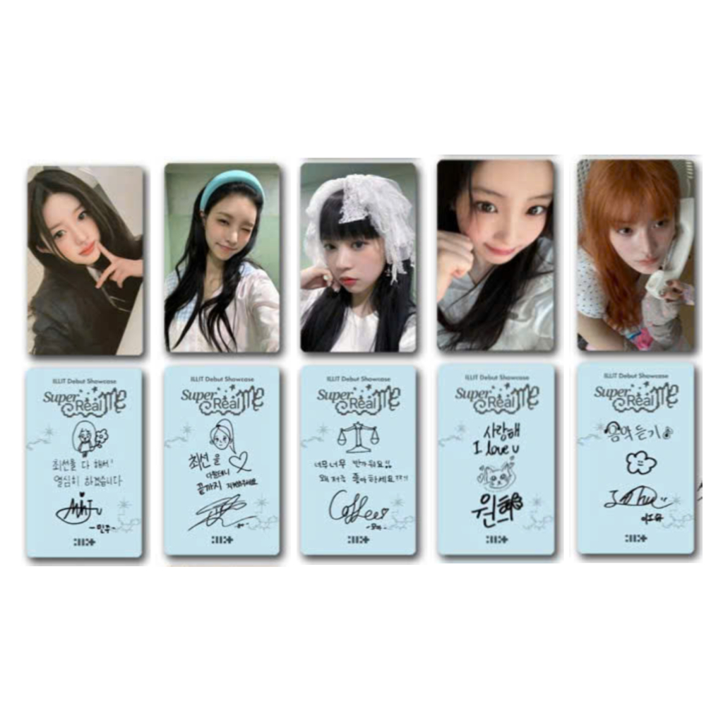 [Mua 2 giảm 30k, mua 3 tặng 1] Set card chữ kí ILLIT Wonhee, Minju, Iroha, Moka, Yunah