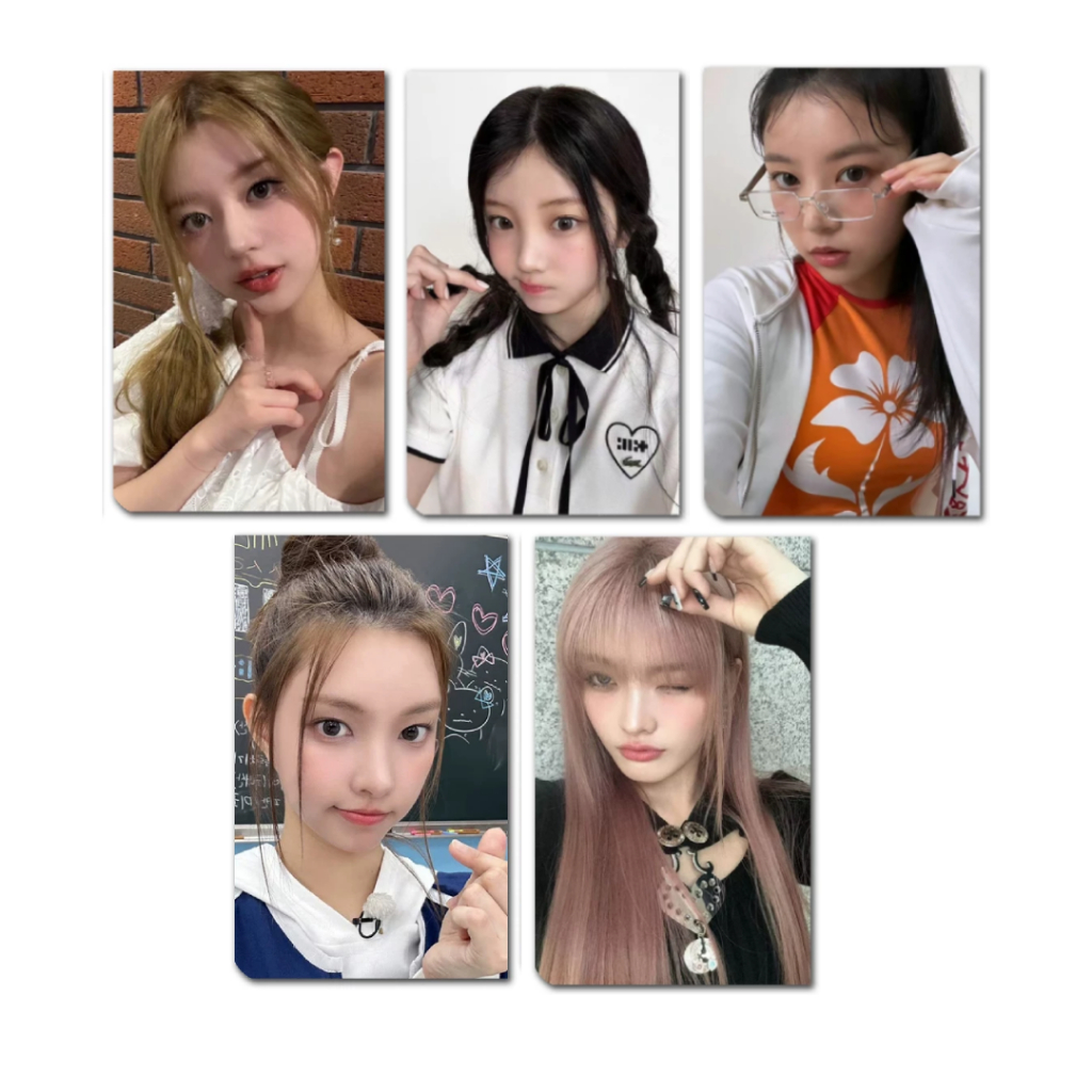Set 100 card + 24 card ảnh ILLIT Wonhee, Minju, Iroha, Moka, Yunah - Super Real Me