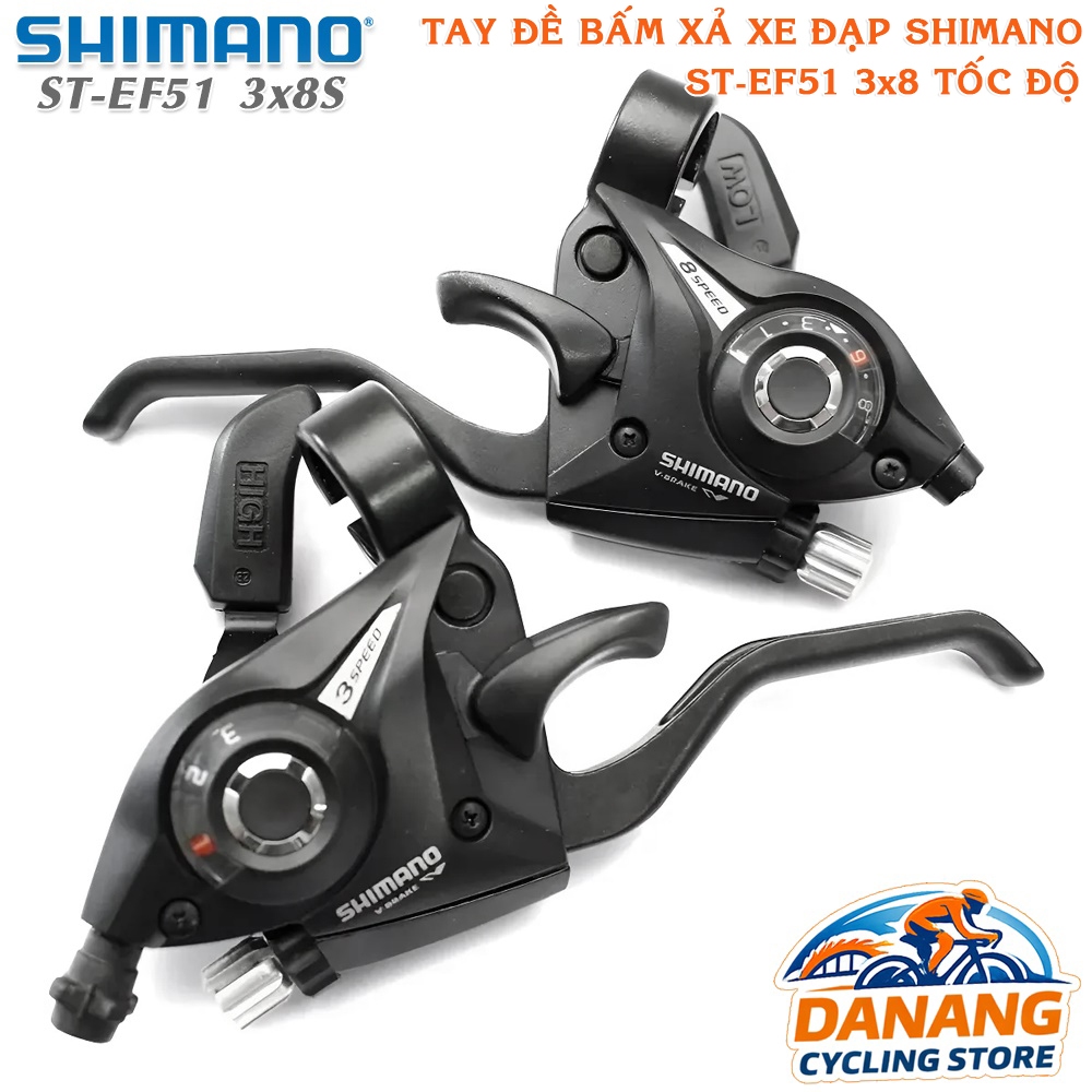 Tay Đề Bấm Xả Xe Đạp SHIMANO ST EF51 3x8 Tốc Độ – Chính Hãng, Tay Đề Phanh Tích Hợp