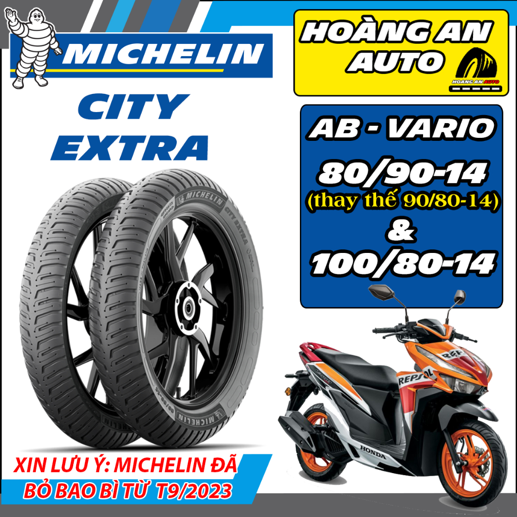 (80/90-14& 100/80-14 City Extra - Airblade, Vario, Click) Vỏ lốp xe Michelin City Extra cho tay ga
