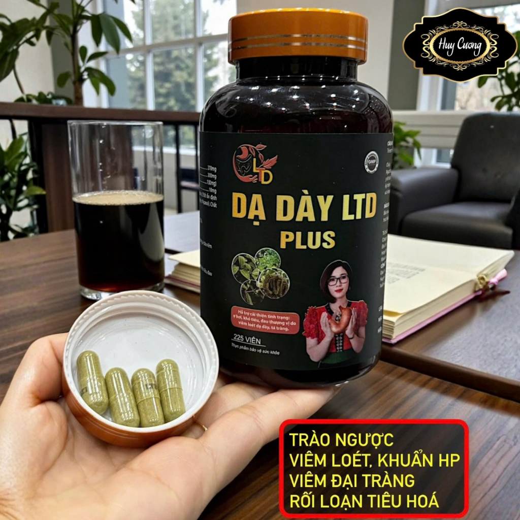 Dạ dày LTD Plus chính hiệu (225 viên nang), dạ dày đại tràng LTD, Nam dược LTD