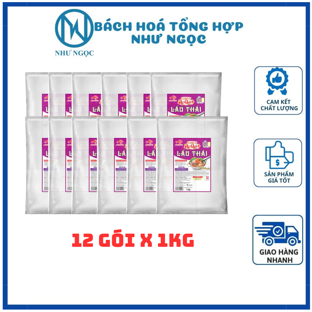 Gia Vị Nêm Sẵn Lẩu Thái Aji - Quick Túi 1kg Ajinomoto - Thùng 12 Túi