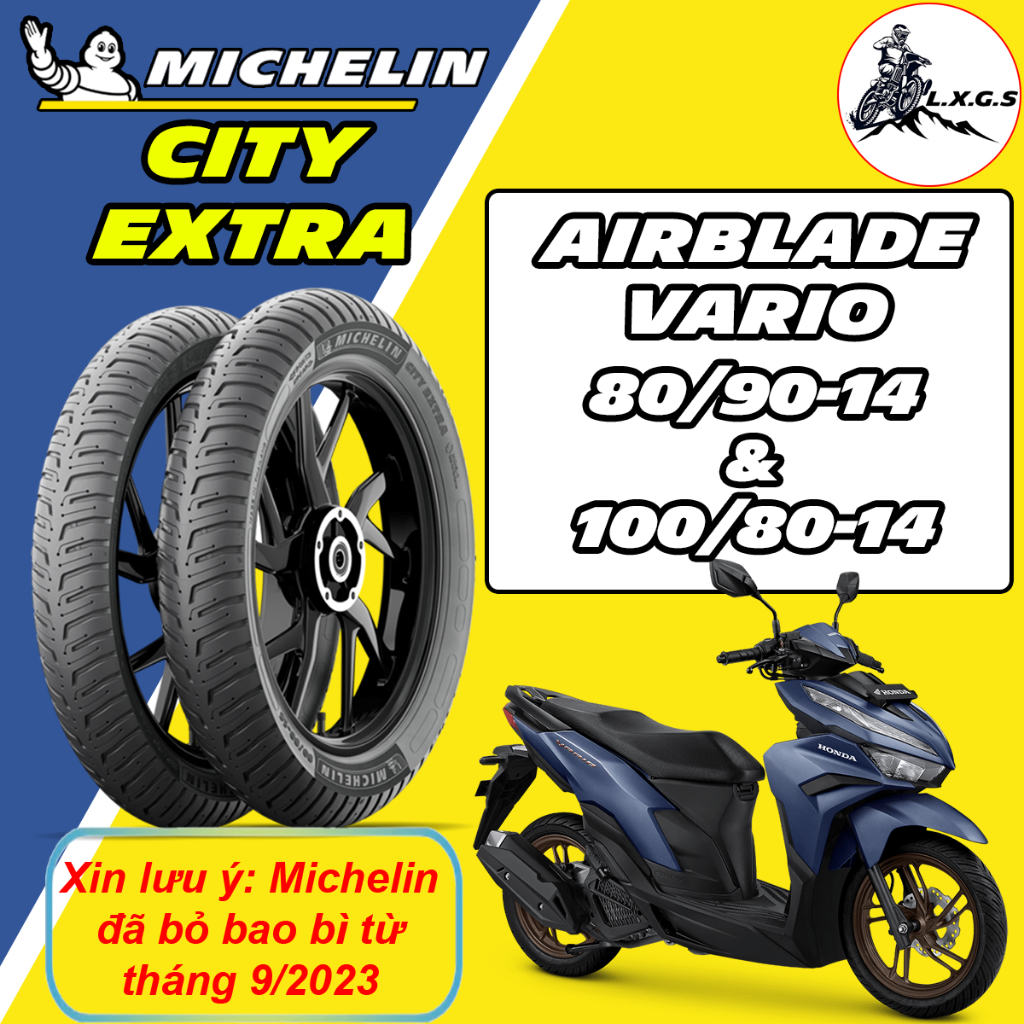 (CITY EXTRA - 80/90-14& 100/80-14) Vỏ lốp xe Michelin City Extra cho tay ga: AB, Vario, Vision...